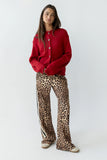 Nolan Chunky Knit Cardigan in Red FINAL SALE