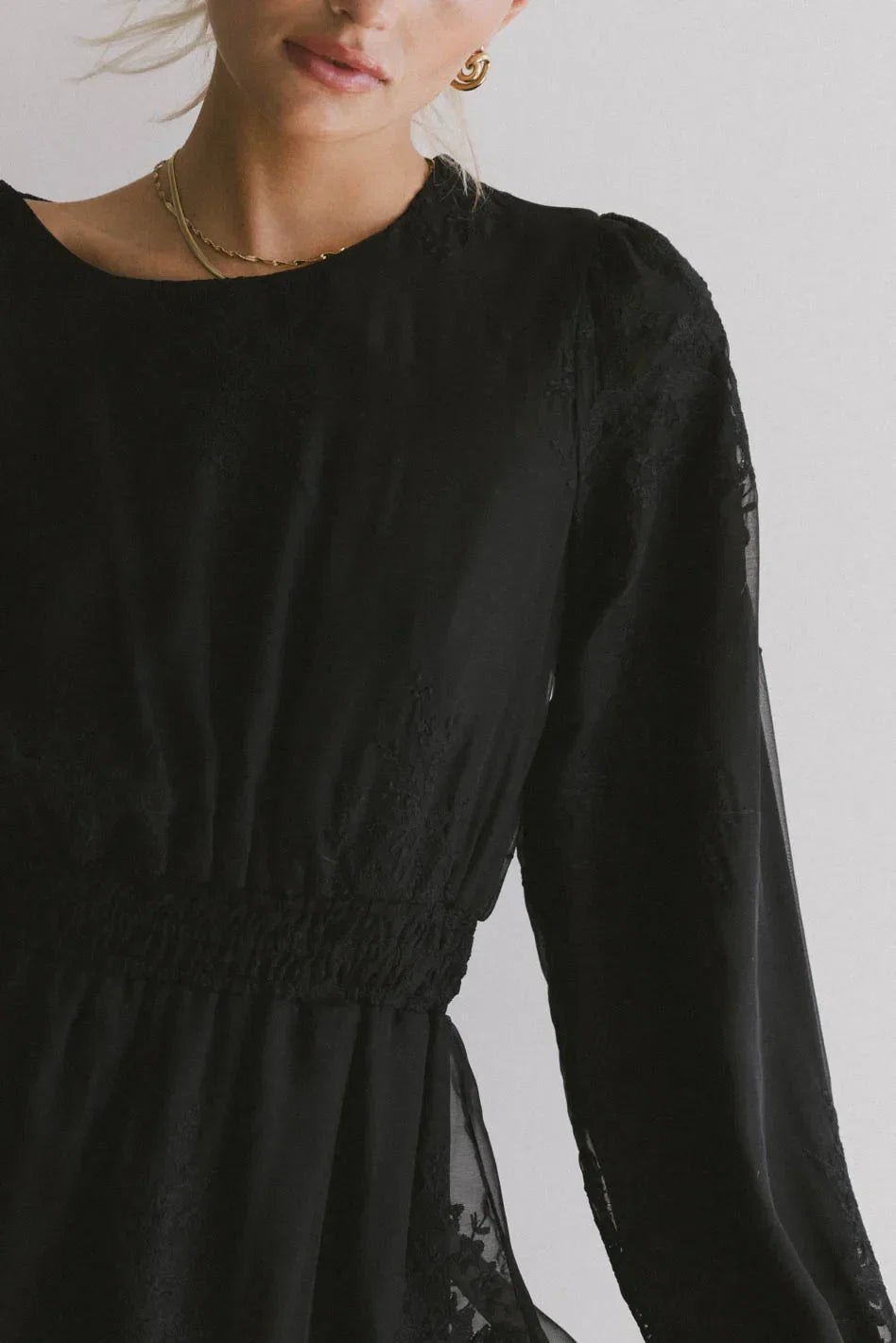 Andee Embroidered Midi Dress in Black FINAL SALE