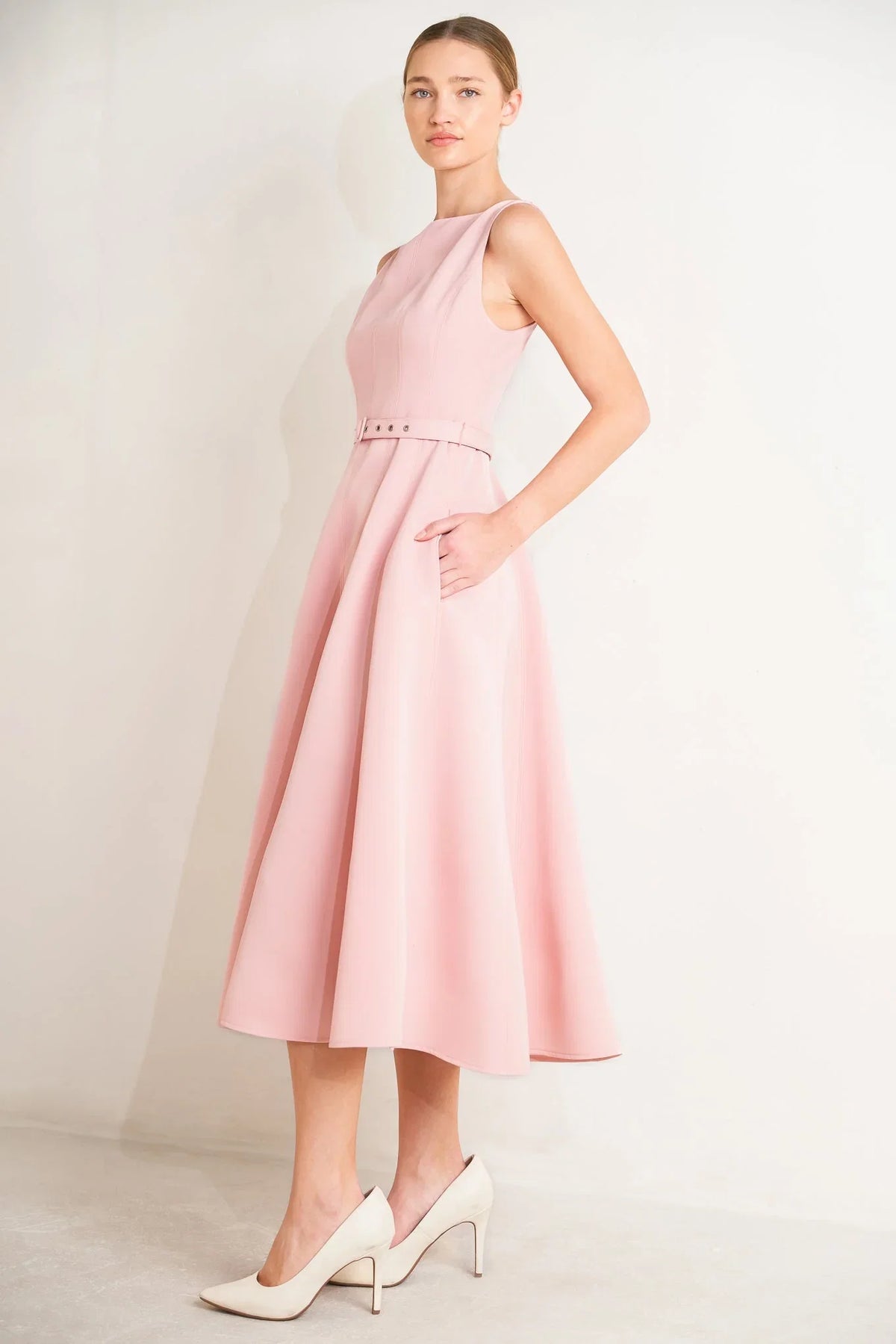LIVING THE DREAM PINK MIDI DRESS