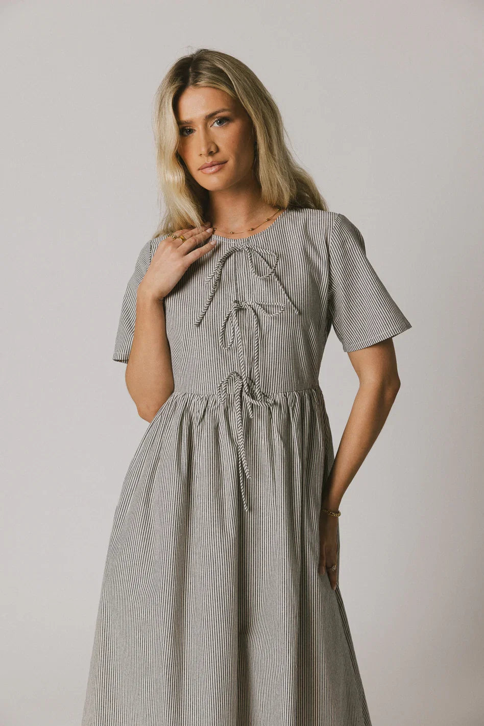 Narla Striped Maxi Dress in Navy FINAL SALE
