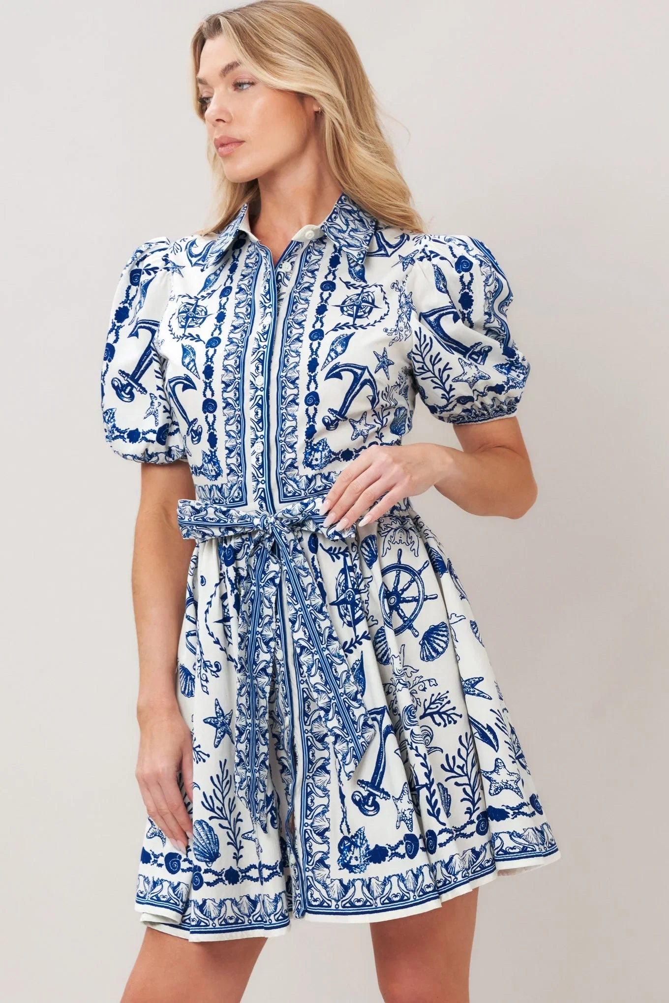 ISLAND PULSE BLUE MINI DRESS