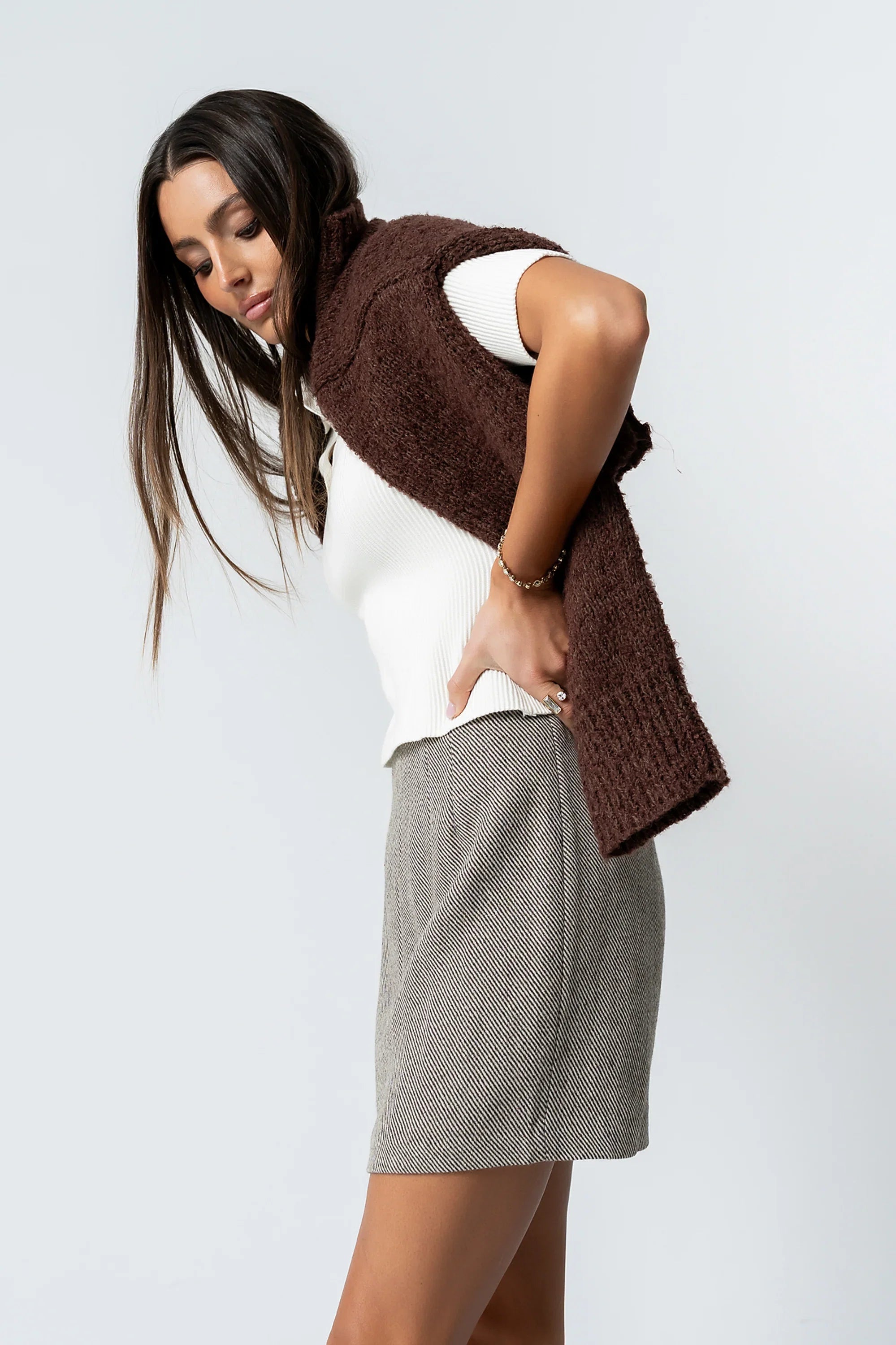 Trinity Mini Skirt in Brown