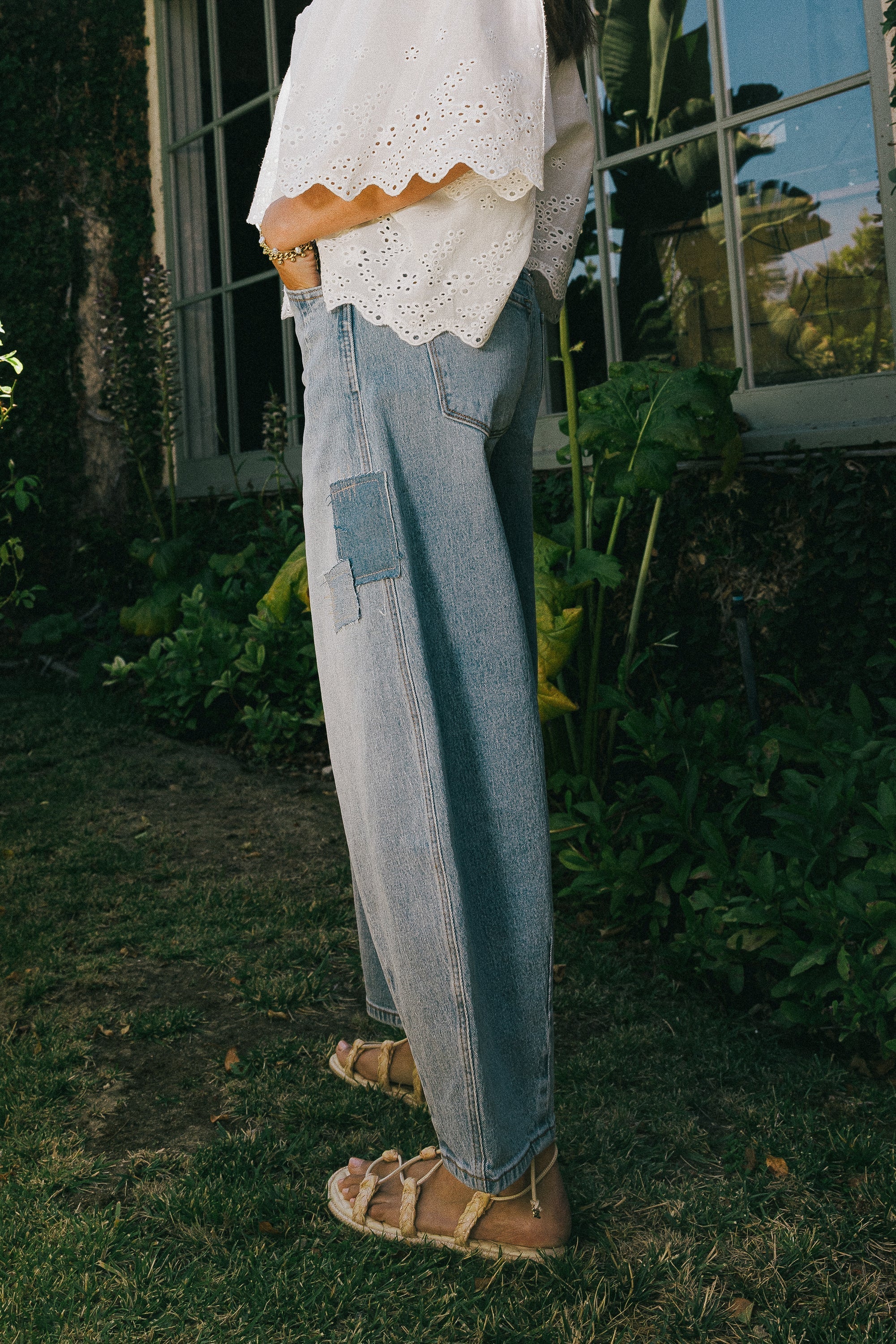 Jane Patchwork Barrel Jeans FINAL SALE