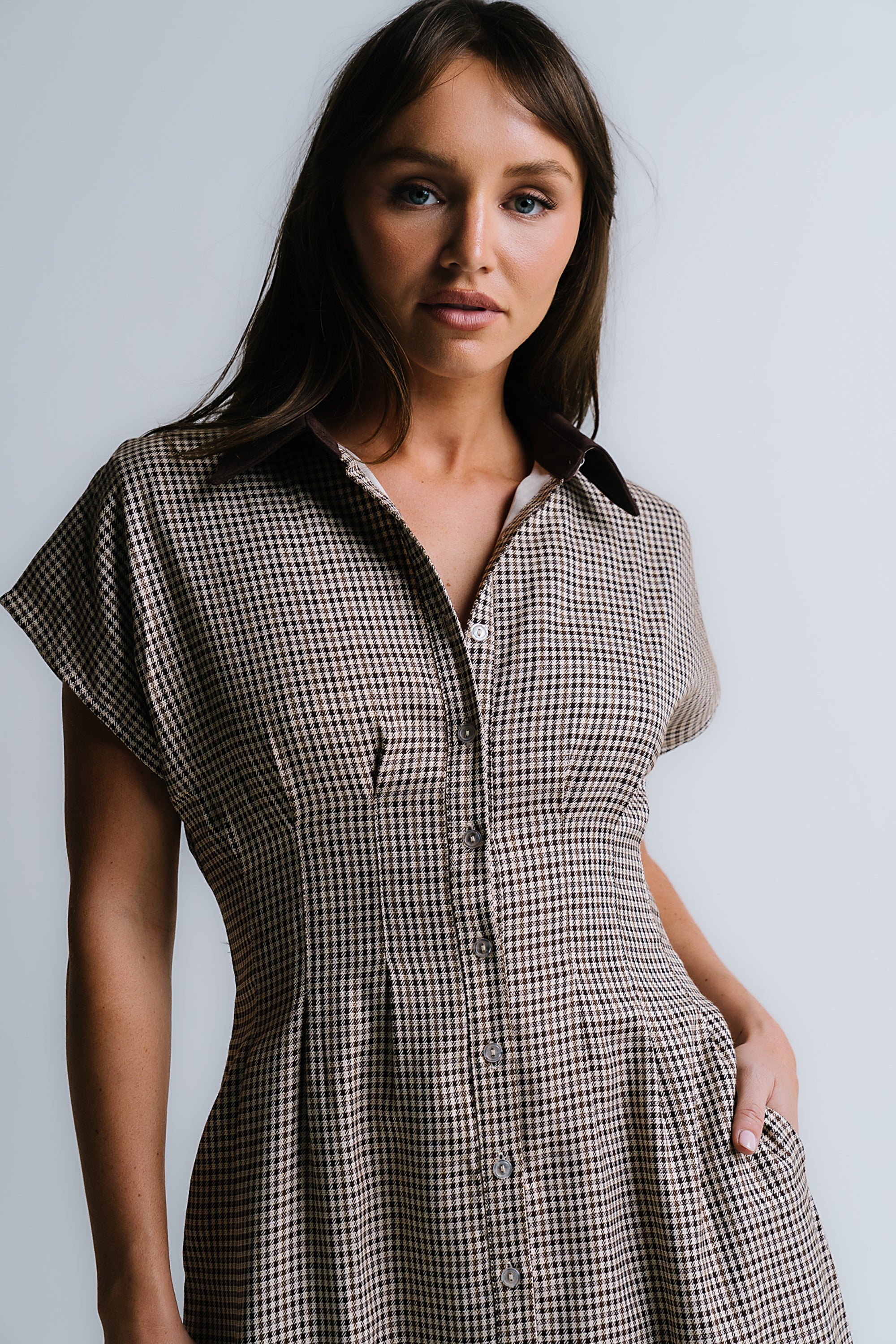 Andie Houndstooth Maxi Dress FINAL SALE