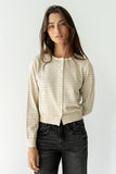 Edesse Striped Cardigan in Taupe