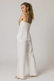 Karie Crochet Pants in White FINAL SALE
