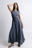 Charles Maxi Dress in Slate Blue FINAL SALE