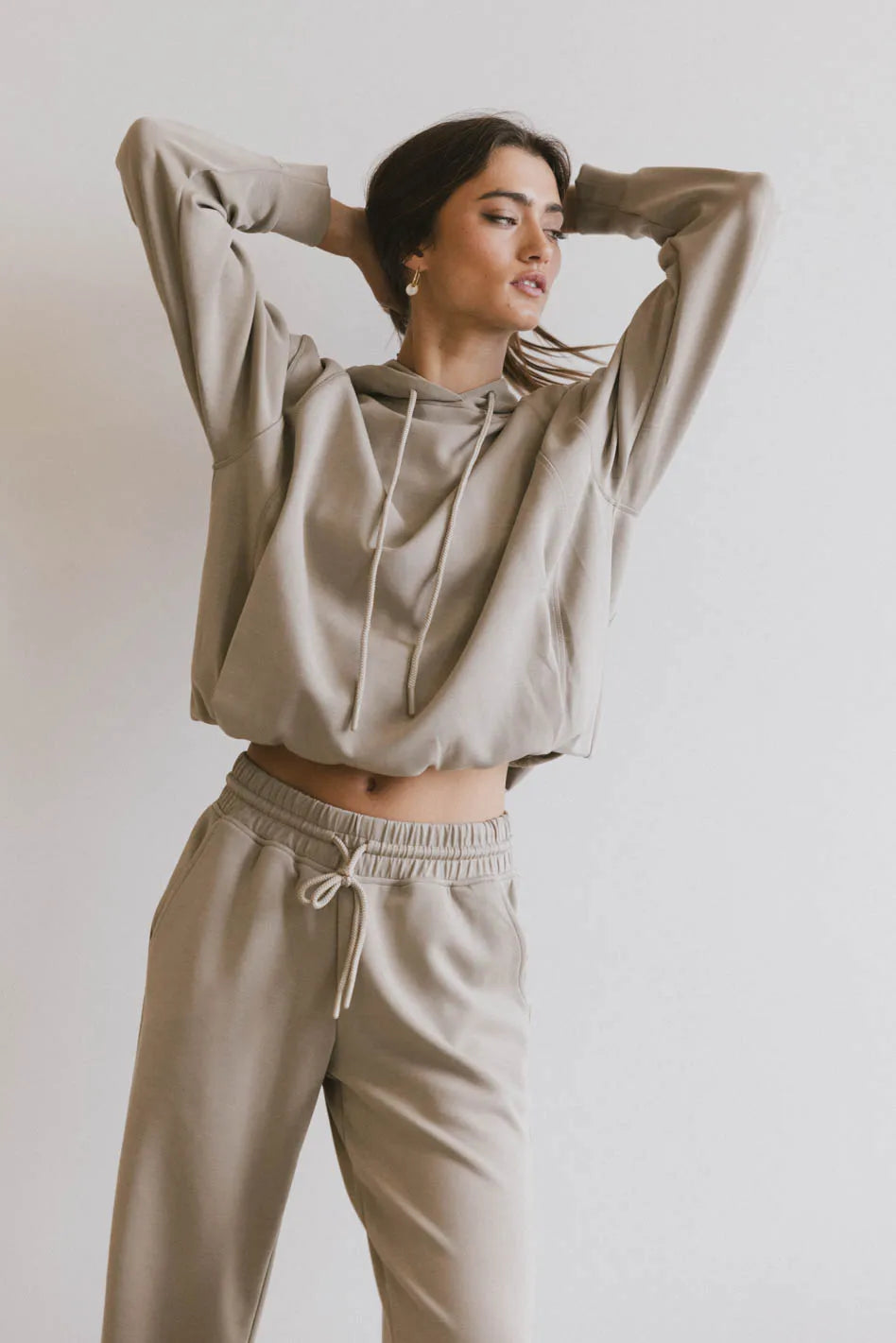 Flow State Pullover Hoodie in Taupe FINAL SALE