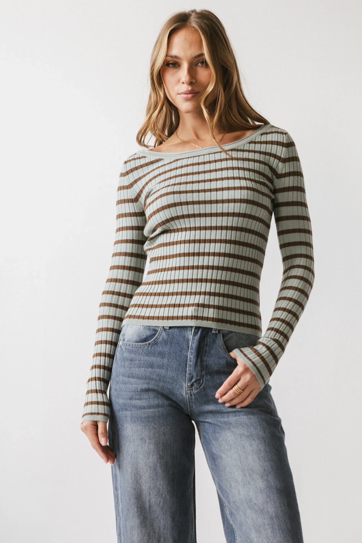 Petra Striped Sweater in Blue FINAL SALE