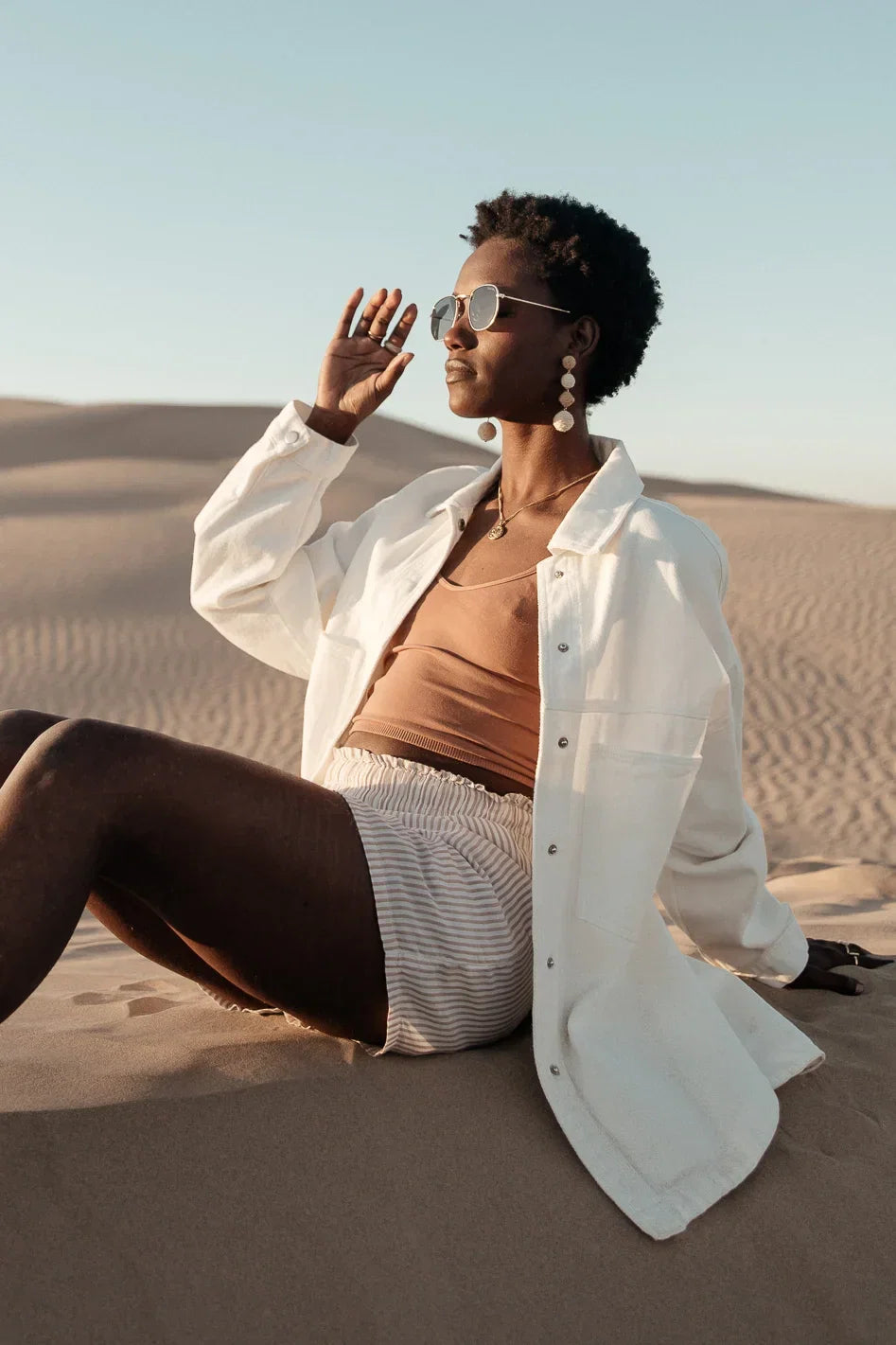 Eloise Denim Jacket in Ivory FINAL SALE