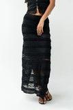 Lexie Lace Midi Skirt in Black