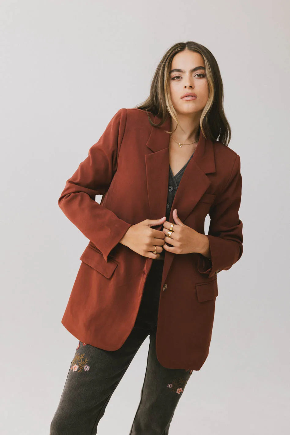 Crystal Blazer in Brick FINAL SALE
