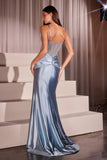 Nyx Gown Sheer Embellished Bodice Satin Gown