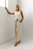 Lucy Striped Baggy Pants in Natural