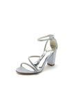 Faux Silk Strappy Chunky Heel Prom Shoes