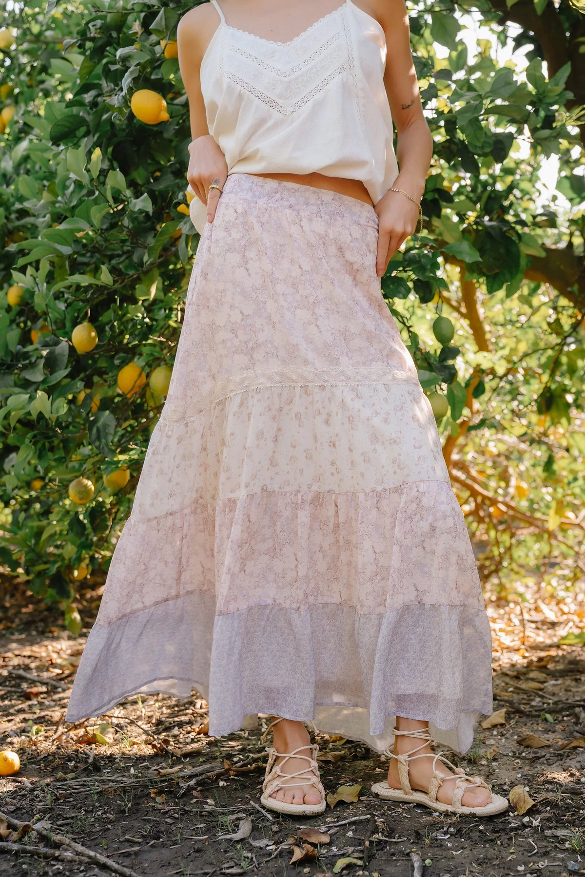 Shauna Mixed Media Maxi Skirt
