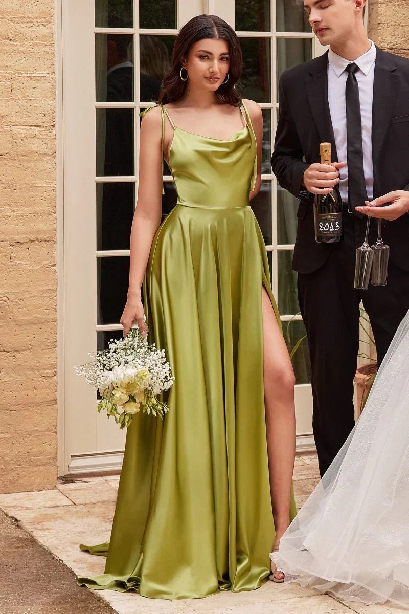 LOTTIE GOWN SATIN A LINE DRESS