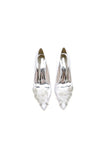 Floral Beaded Pointed Toe Chunky Heel