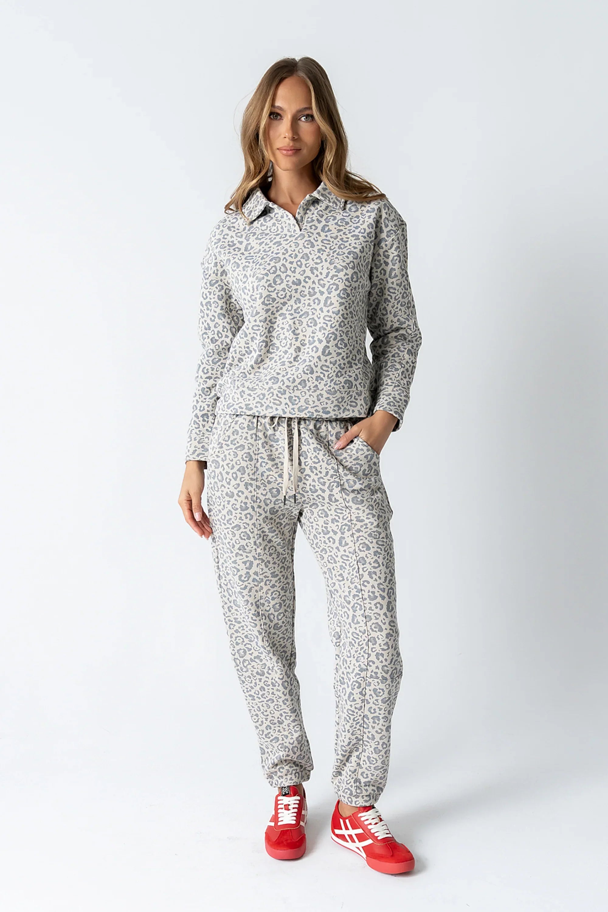 Patricia Collared Sweatshirt in Leopard FINAL SALE