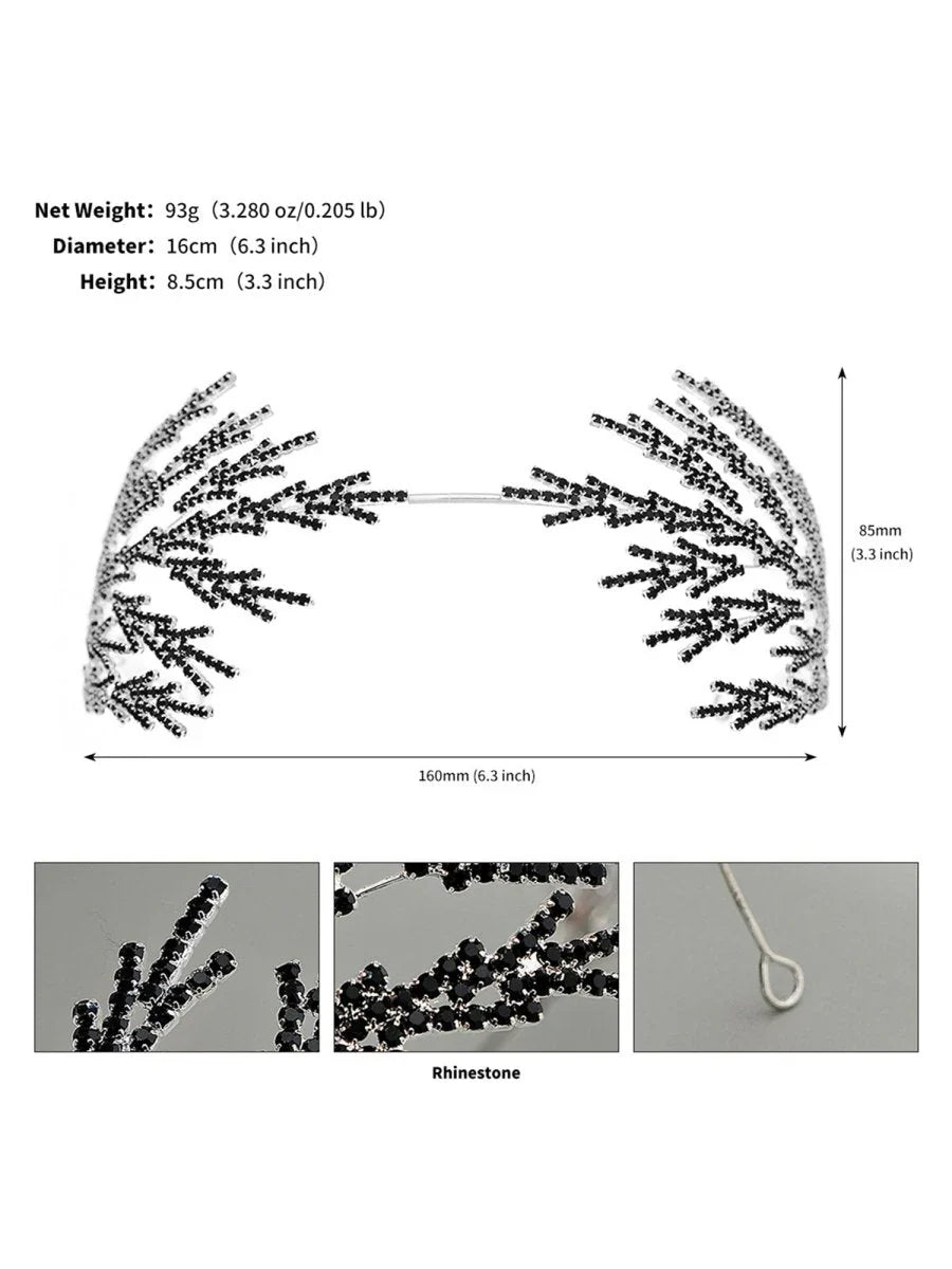 Metal Super Shiny Rhinestone Wide Headband Hair Accessories