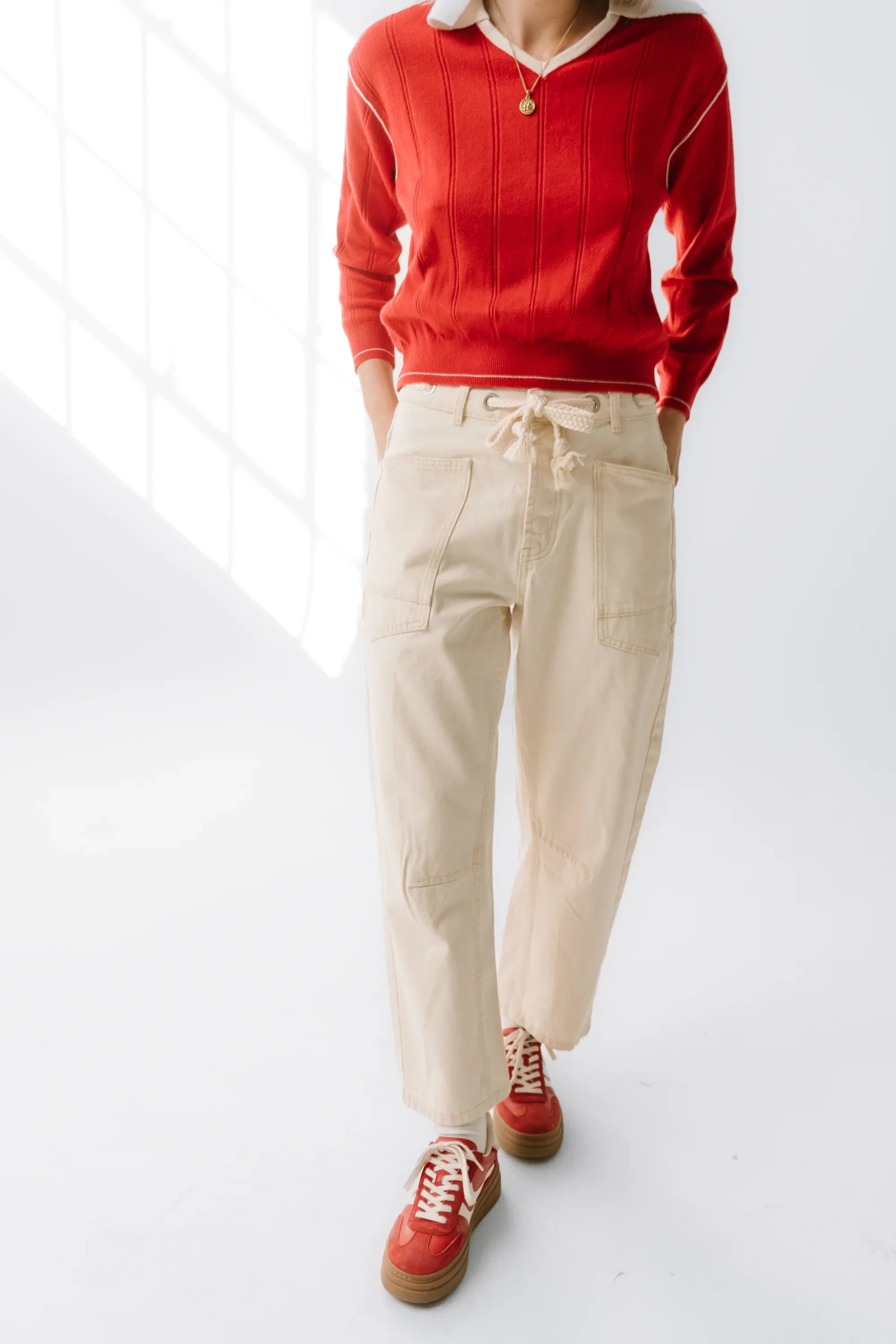 Jocelyn Barrel Jeans in Cream FINAL SALE