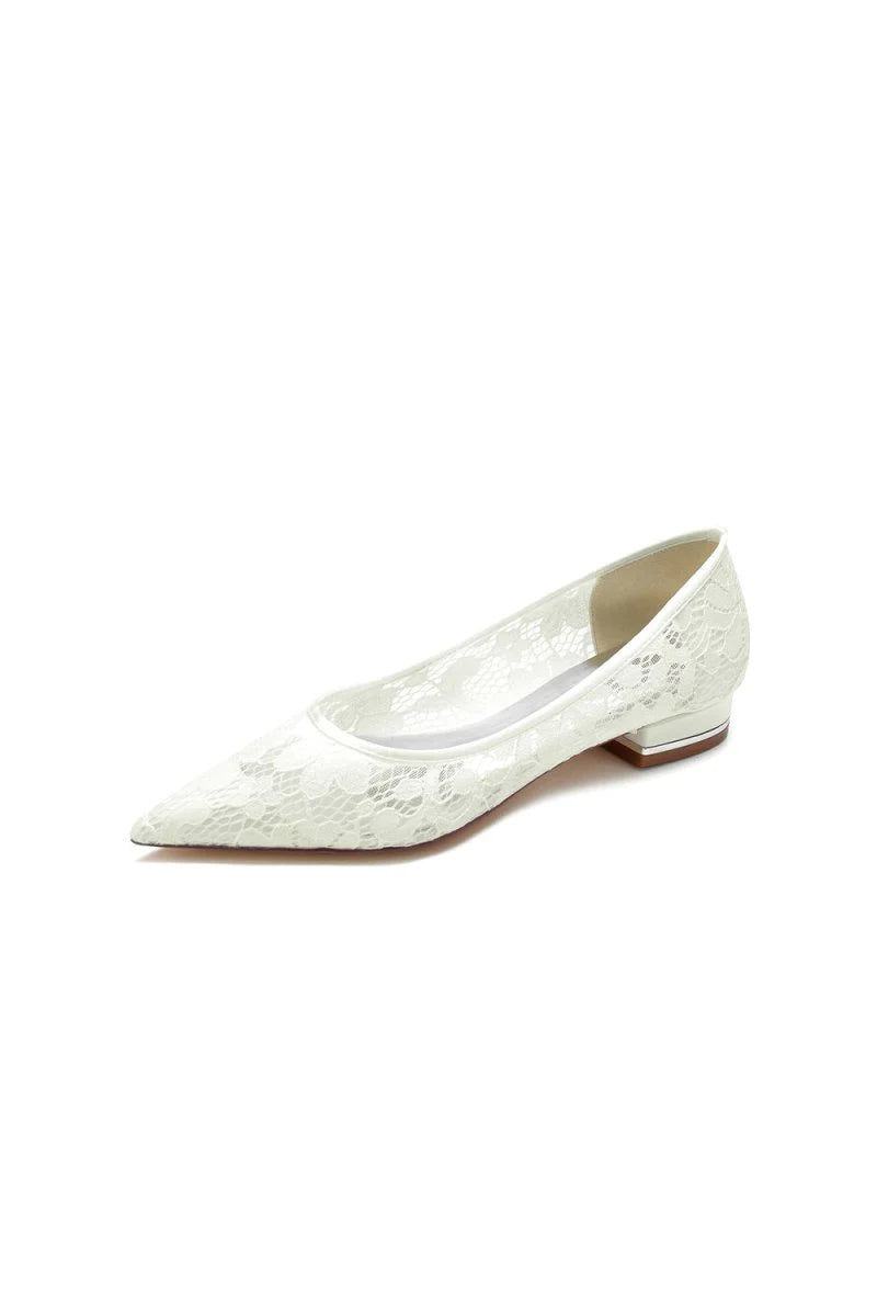Lace Cocktail Pointed Toe Flats