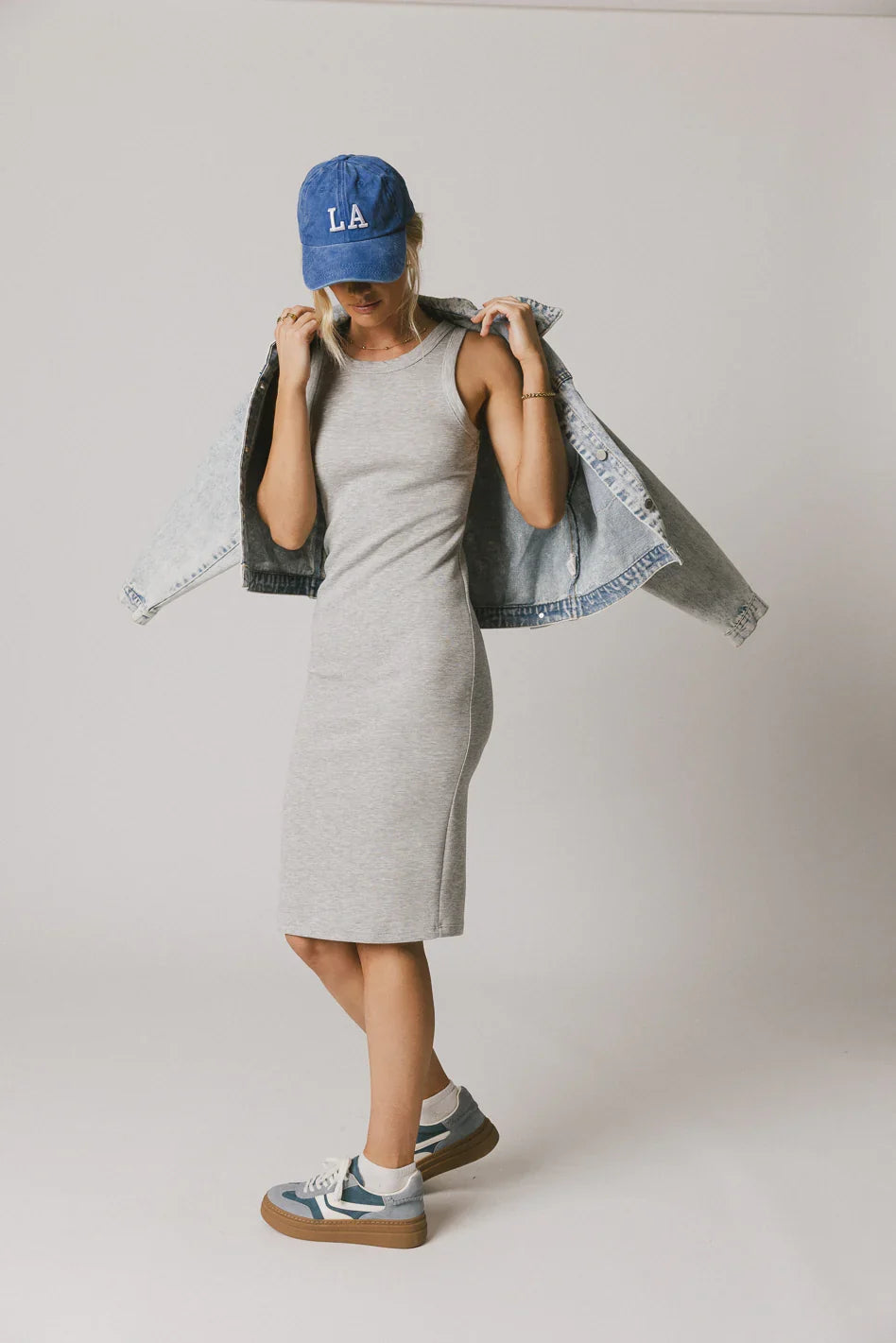 Daphne Midi Dress in Heather Grey FINAL SALE