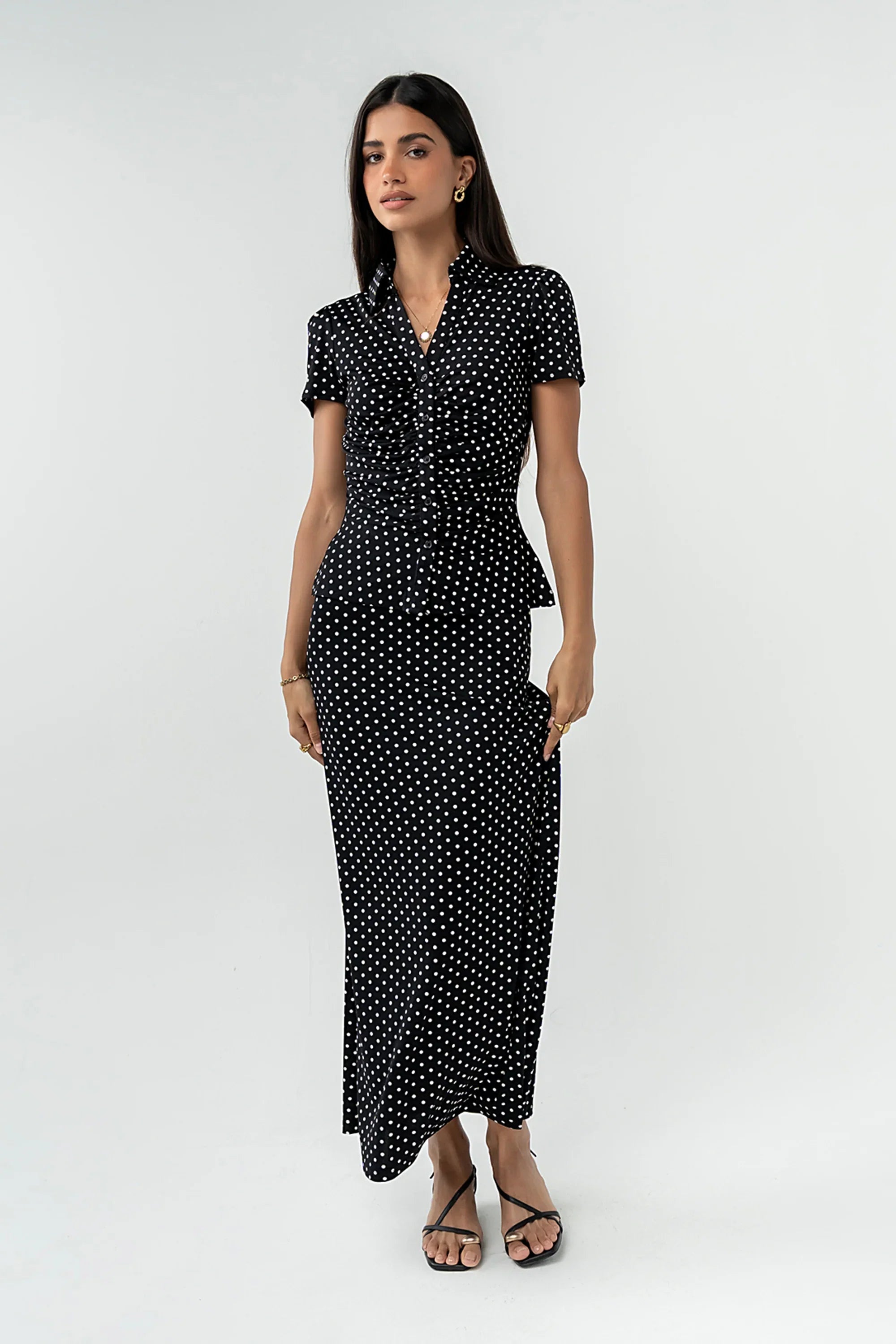 Malia Polka Dot Maxi Skirt