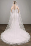 Two Tier Lace Appliques Edge Cathedral Veil Long Wedding Veil