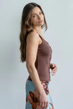 Apollo Knit Tank Top in Brown