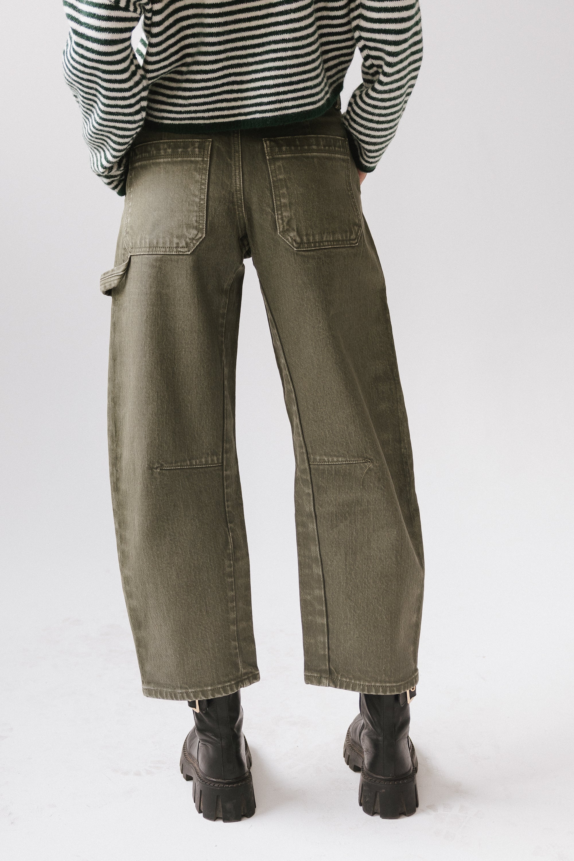 Scottie Barrel Jeans in Olive FINAL SALE