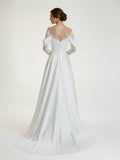 Mermaid Off the Shoulder Satin Lace Wedding Dress