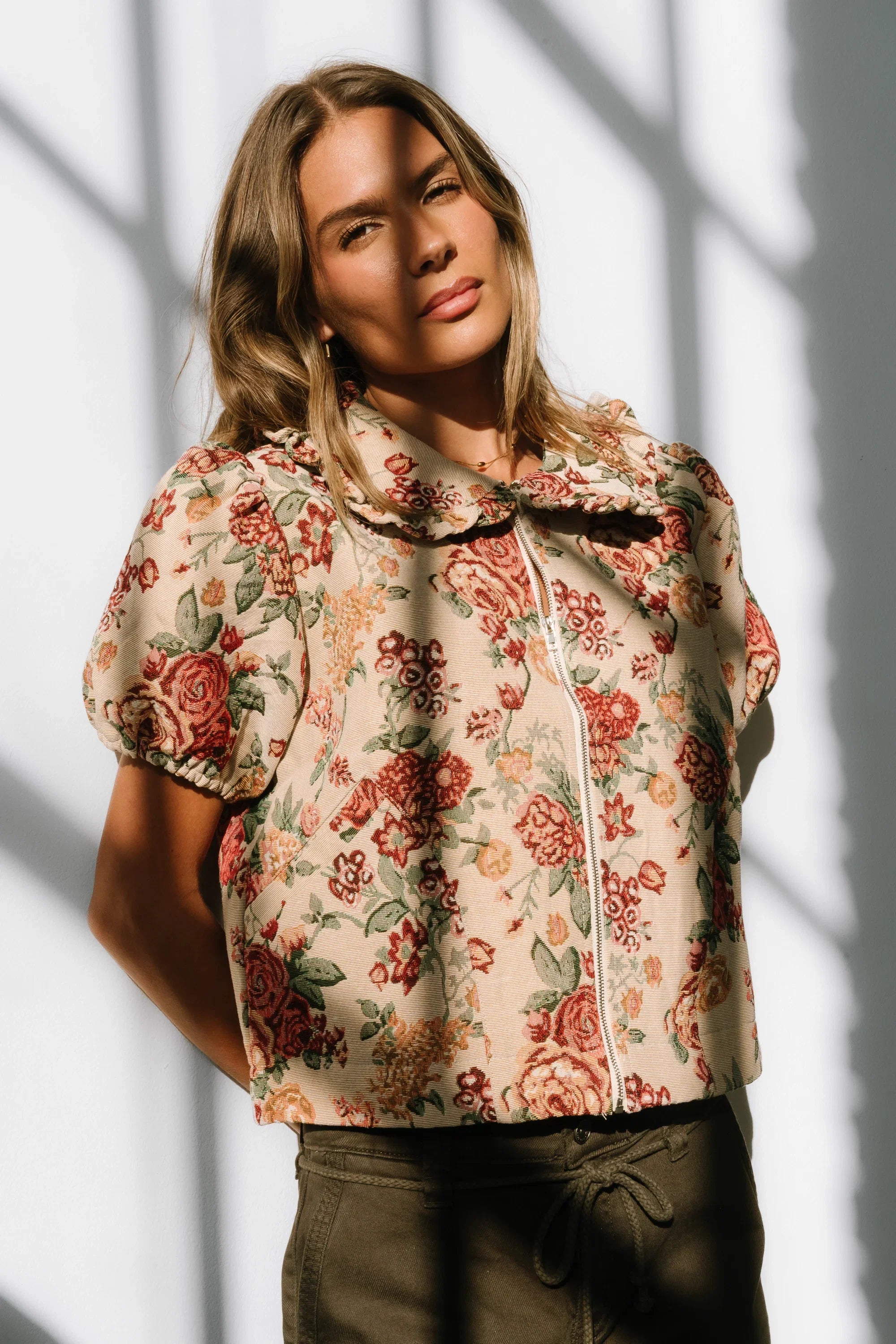 Joanna Floral Zip Up FINAL SALE