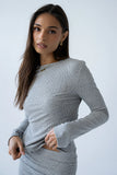 Bonnie Polka Dot Top in Grey