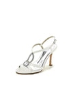 Rhinestone Satin Open Toe High Heels