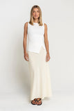 Ashlyn Textured Maxi Skirt in Natural