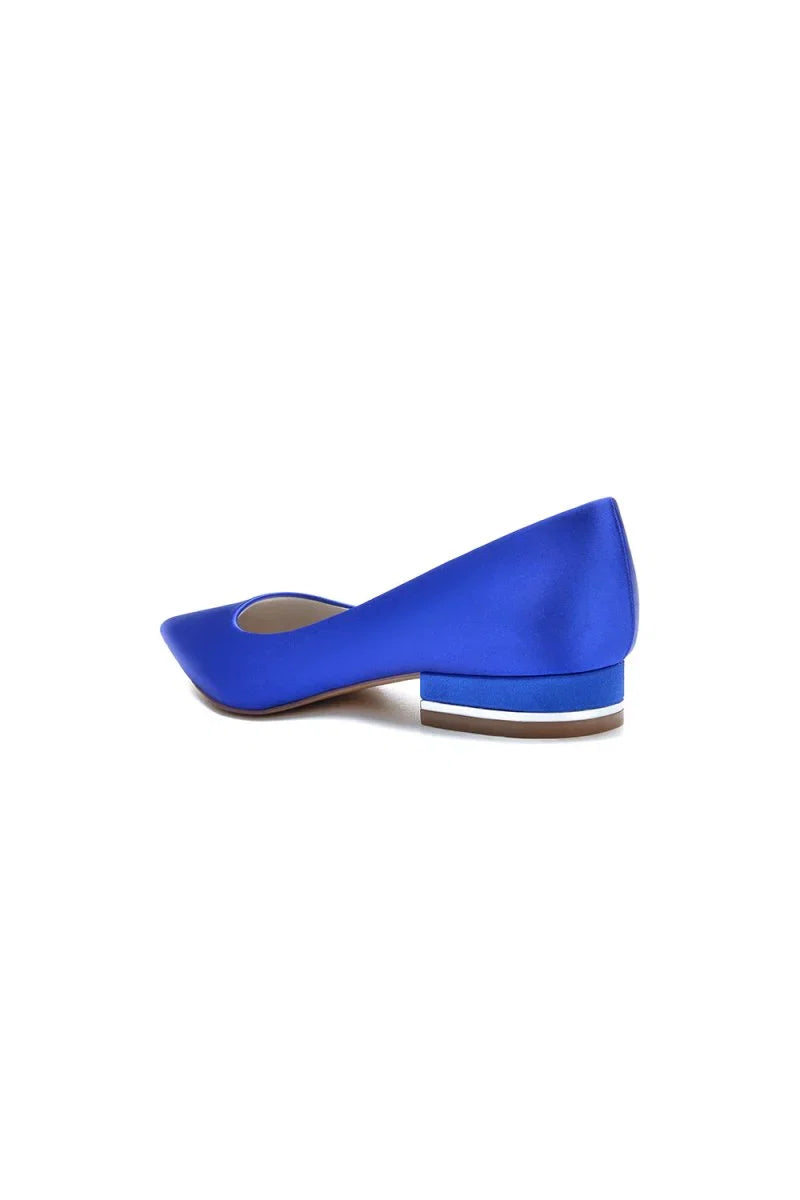 Simple Pointed Toe Satin Low Heels