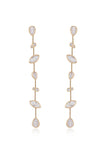Falling Bezel Crystal Dangle Earrings