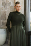 Zeda Midi Dress in Olive FINAL SALE