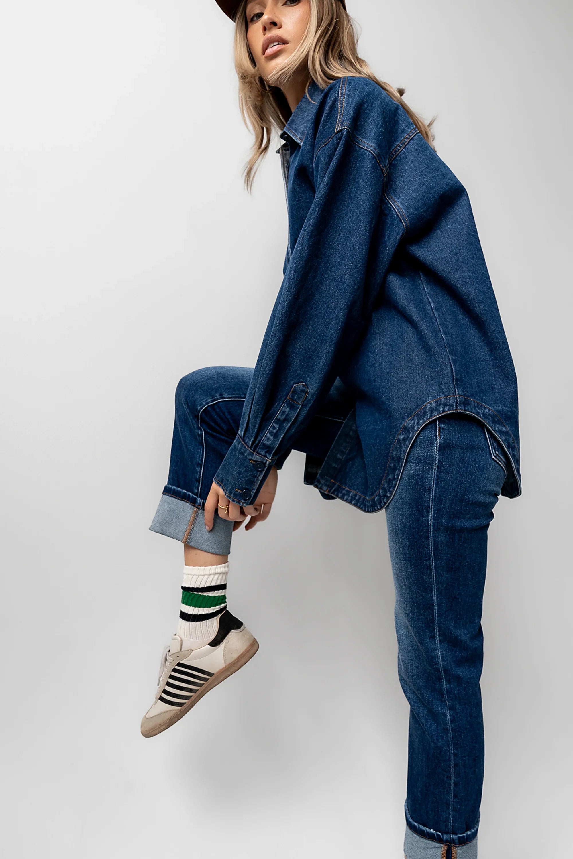 Stevie Striped Sneaker in Black FINAL SALE