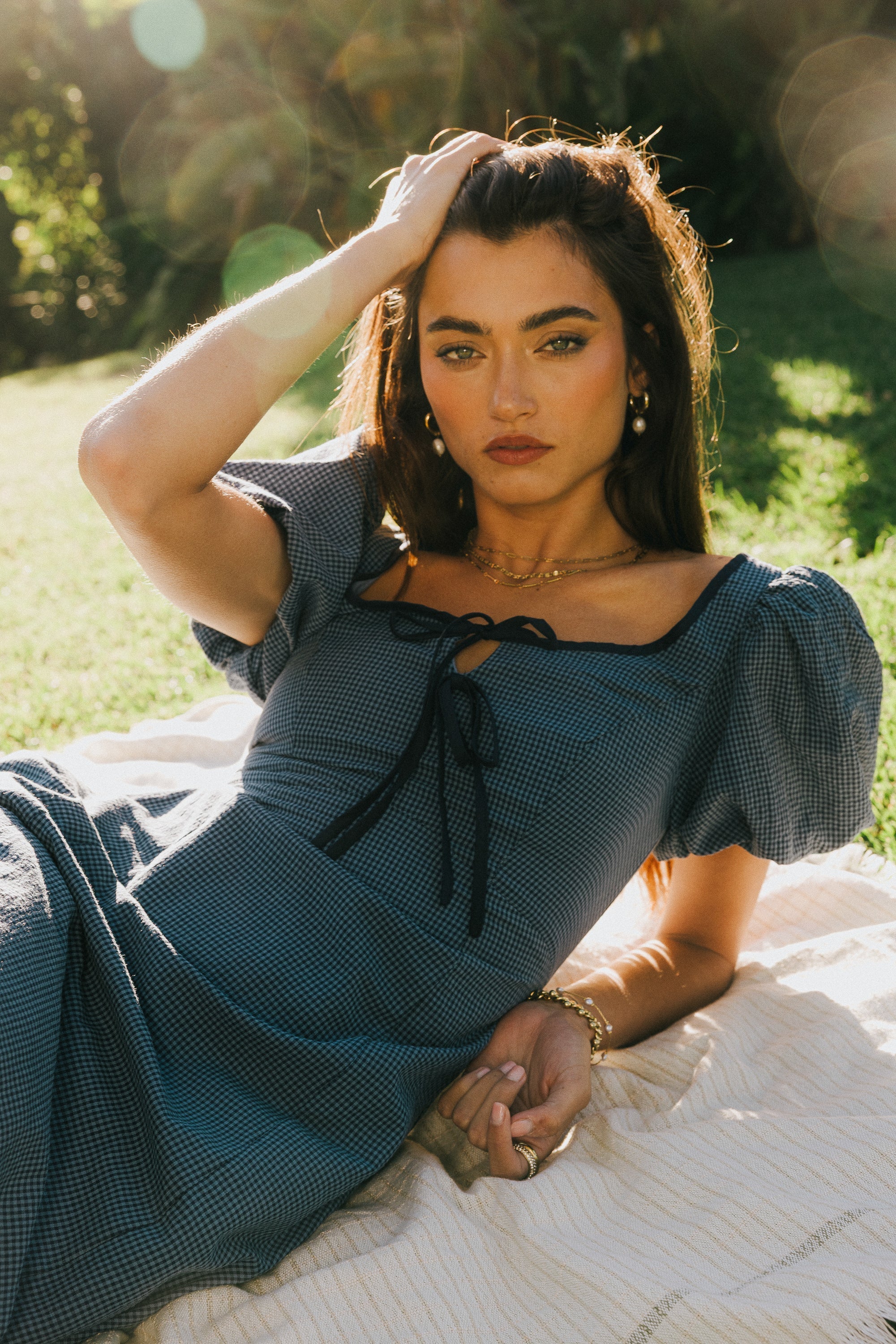 Elle Gingham Midi Dress FINAL SALE