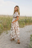Dorothea Floral Midi Dress in Mocha FINAL SALE