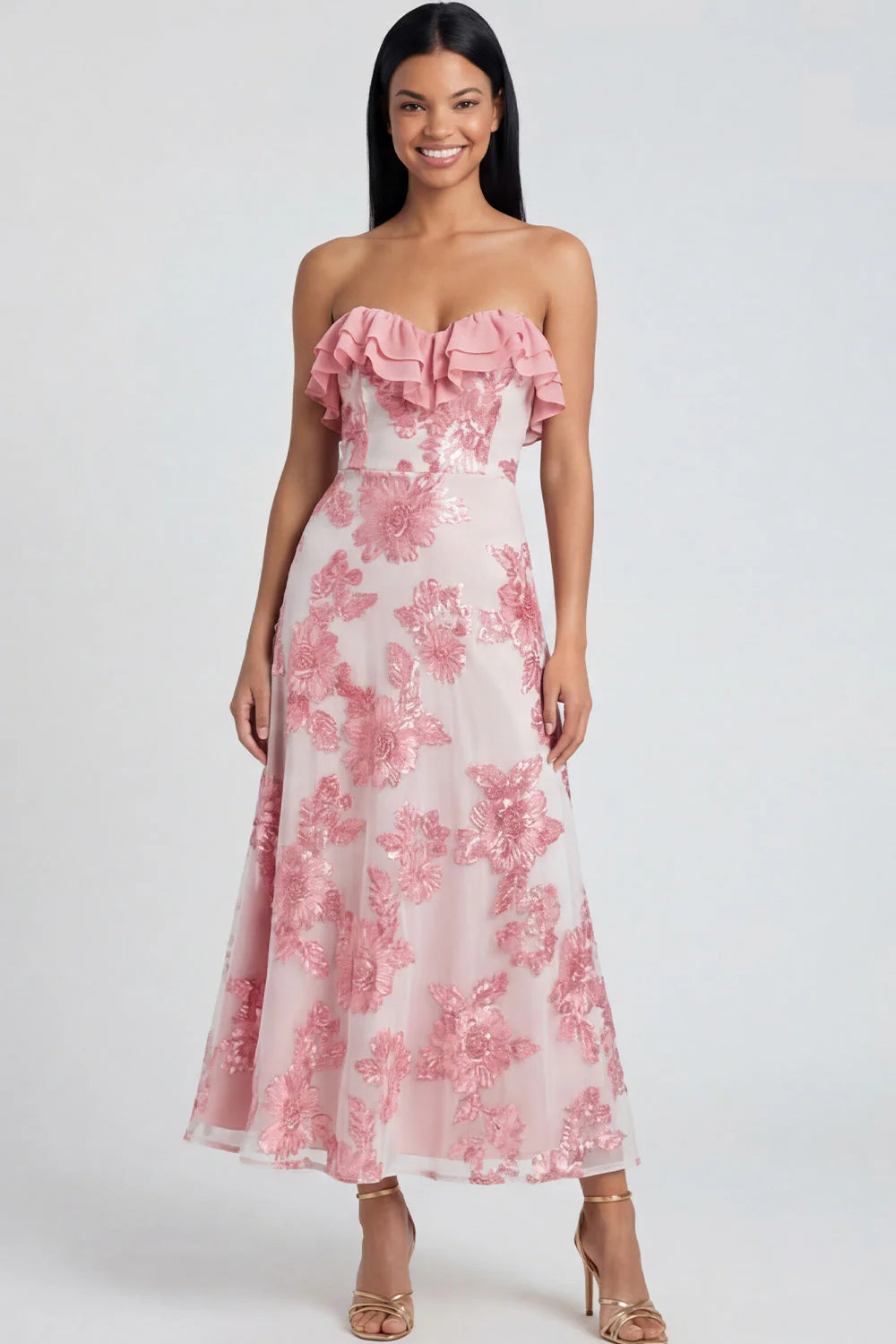 Sweetheart A Line Light Blue Wedding Guest Dress with Appliques