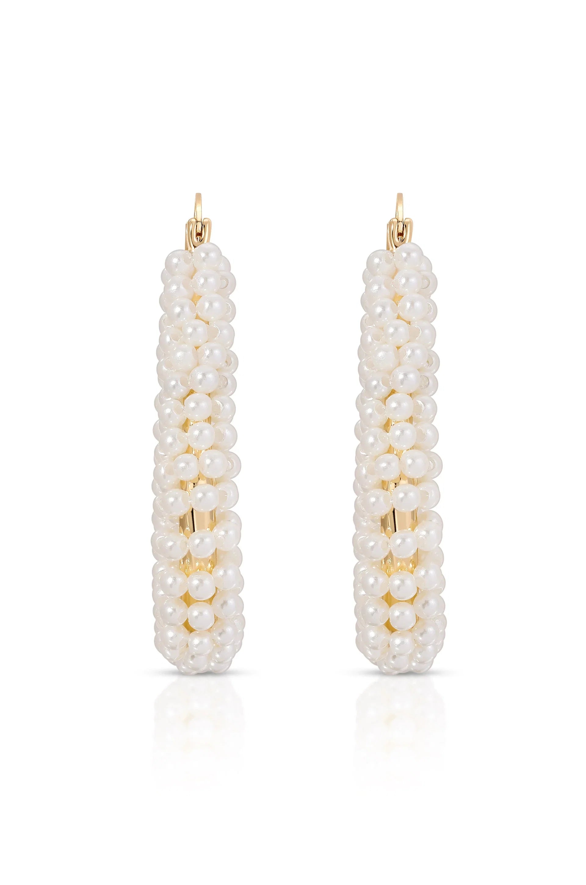 Pearl Wrapped Hoop Earrings