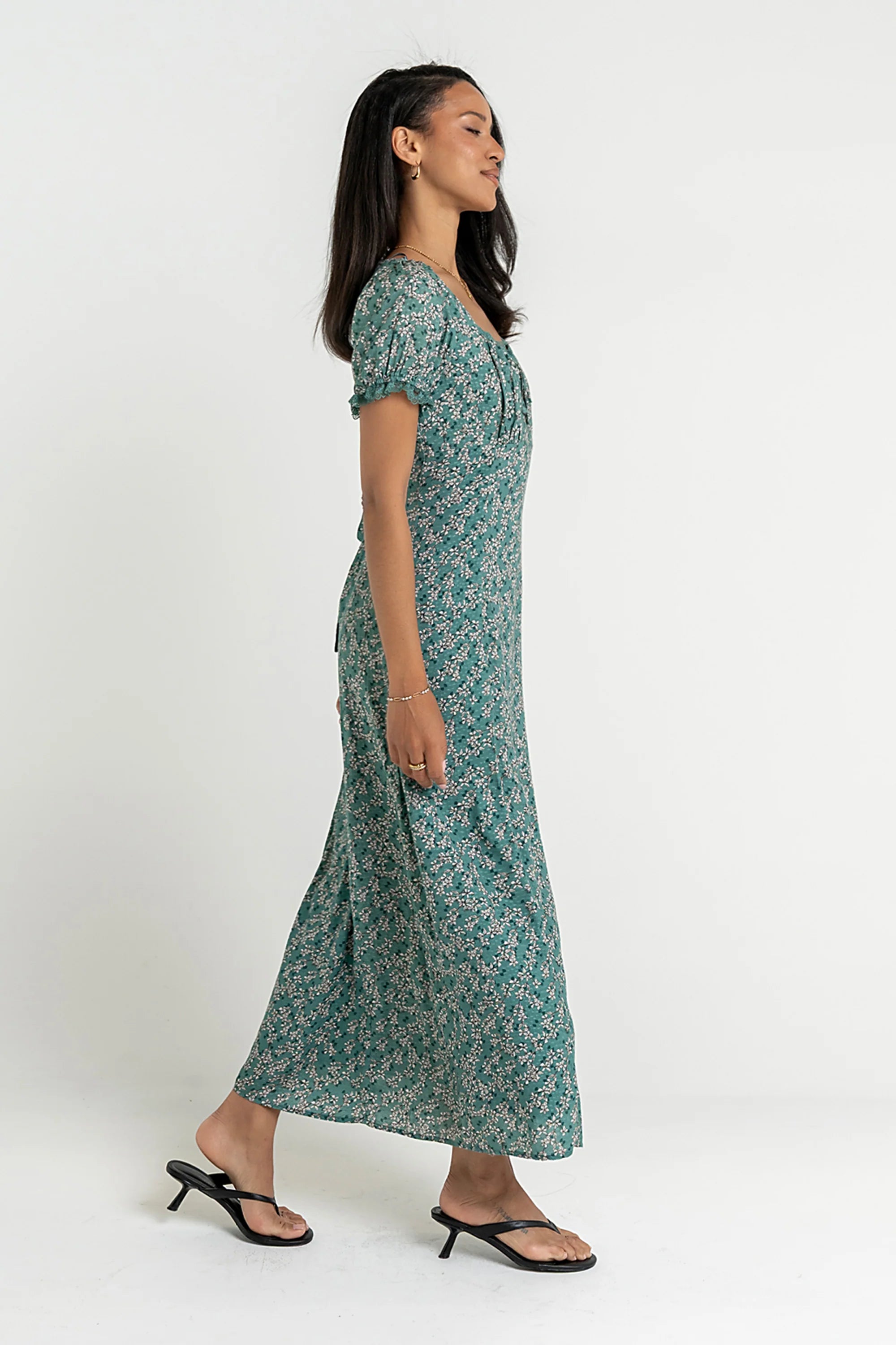 Camden Floral Maxi Dress in Green