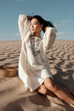 Serendipity Embroidered Midi Dress in Cream FINAL SALE