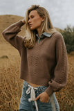 Melissa Contrast Sweater in Mocha FINAL SALE