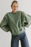 Reversible Sherpa Sweatshirt in Green FINAL SALE