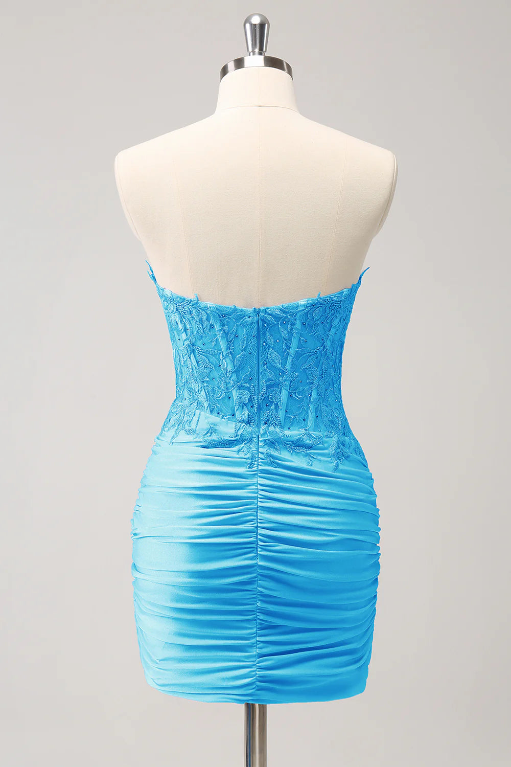 Glitter Lilac Tight Sweetheart Corset Short Pleated Homecoming Dress with Beading