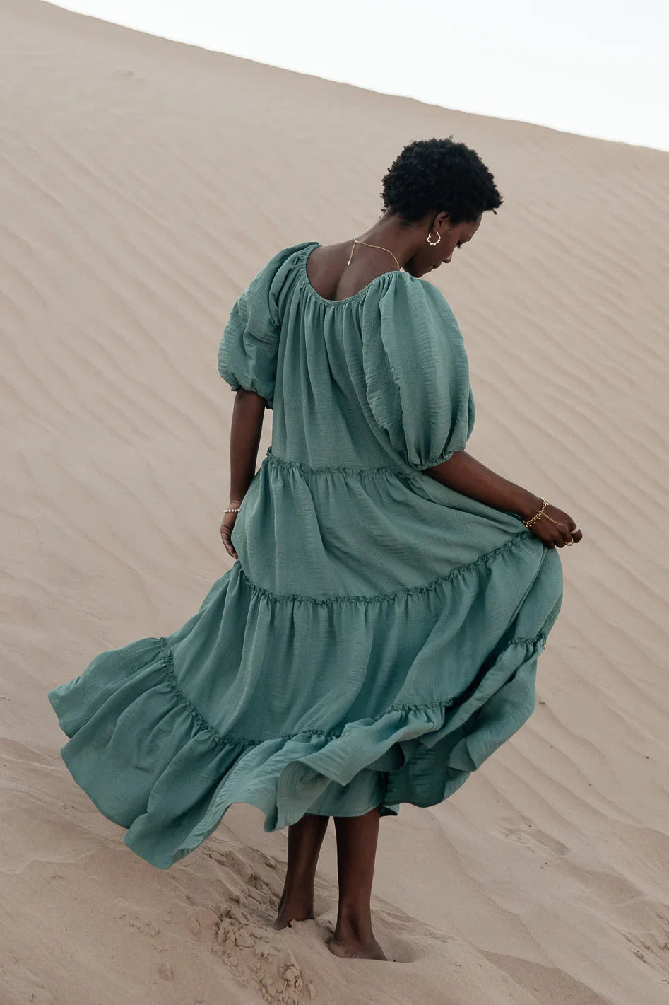 Corinne Tiered Maxi Dress in Blue FINAL SALE